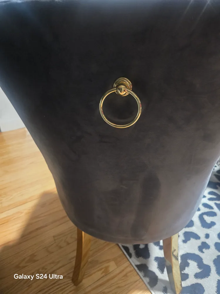 Grey Velvet Accent Chair with Gold Legs image indicator(6)