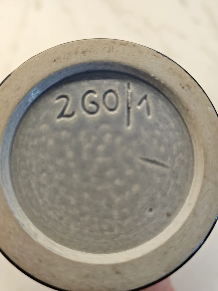 Vintage German Ceramic Pitcher with Pewter Top image indicator(2)