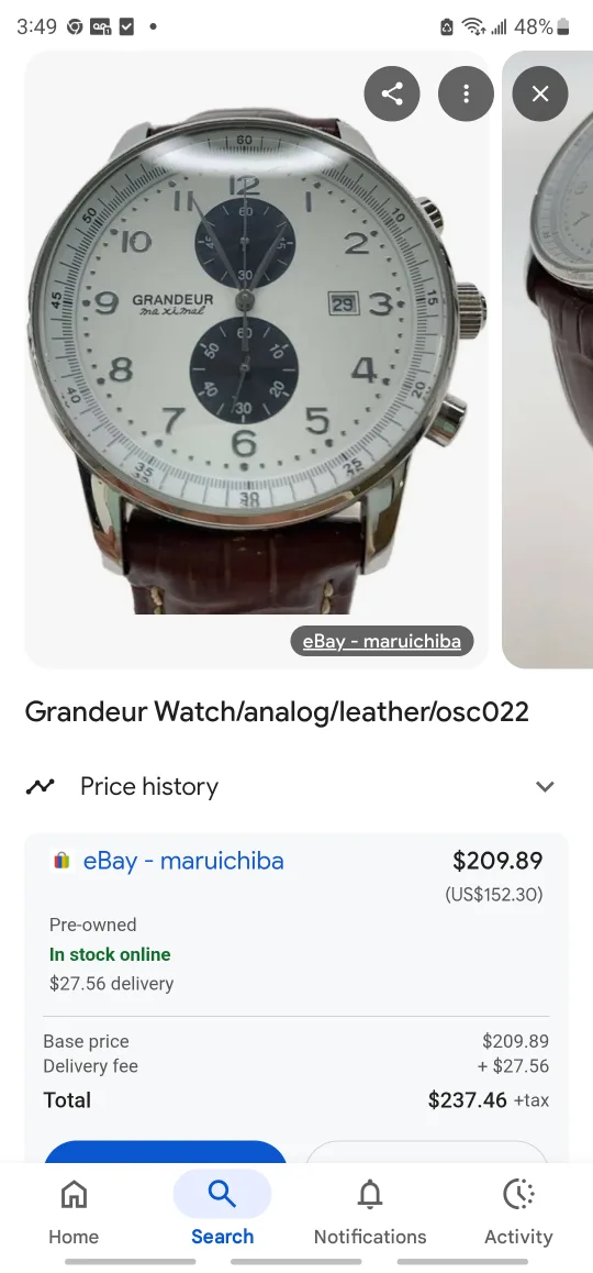 Grandeur Watch - Analog Leather thumbnail
