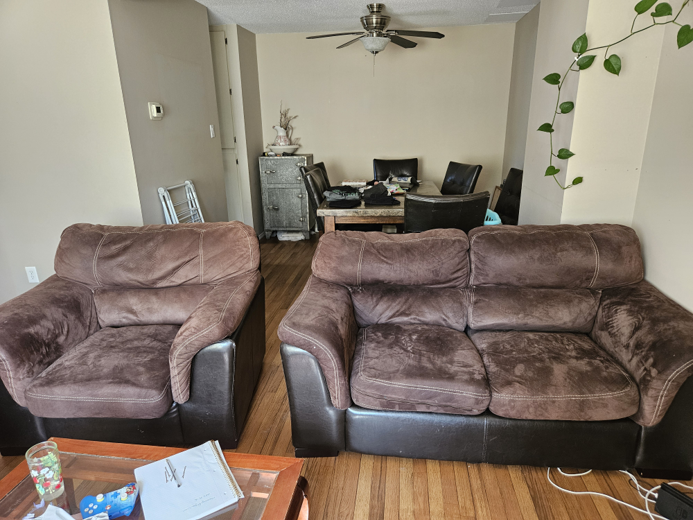 Brown Sofa and Loveseat Set