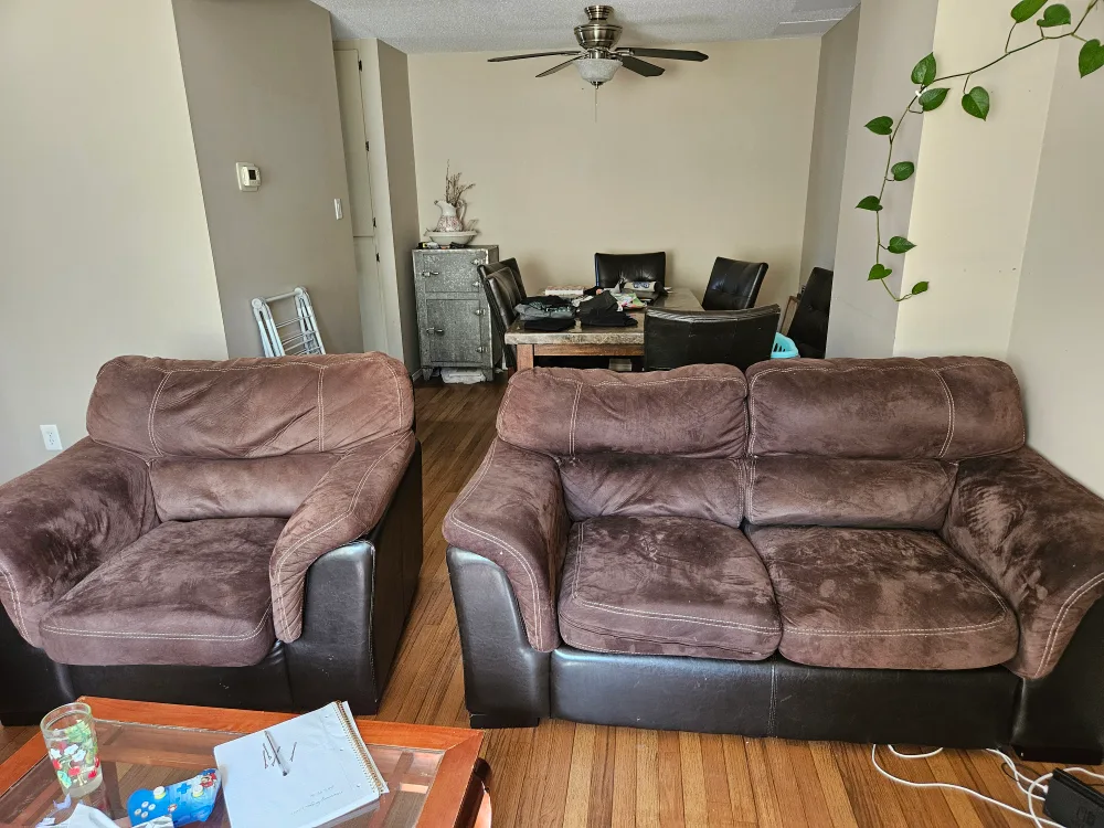 Brown Sofa and Loveseat Set thumbnail