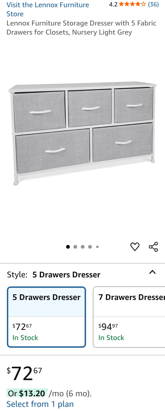Lennox Furniture 5-Drawer Storage Dresser - photo 2