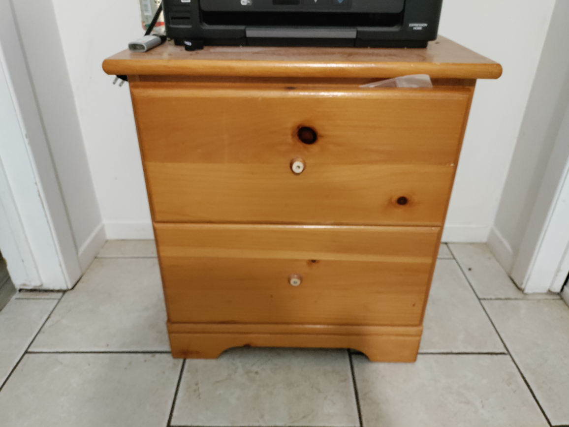 Wooden 2-Drawer Bedside Table