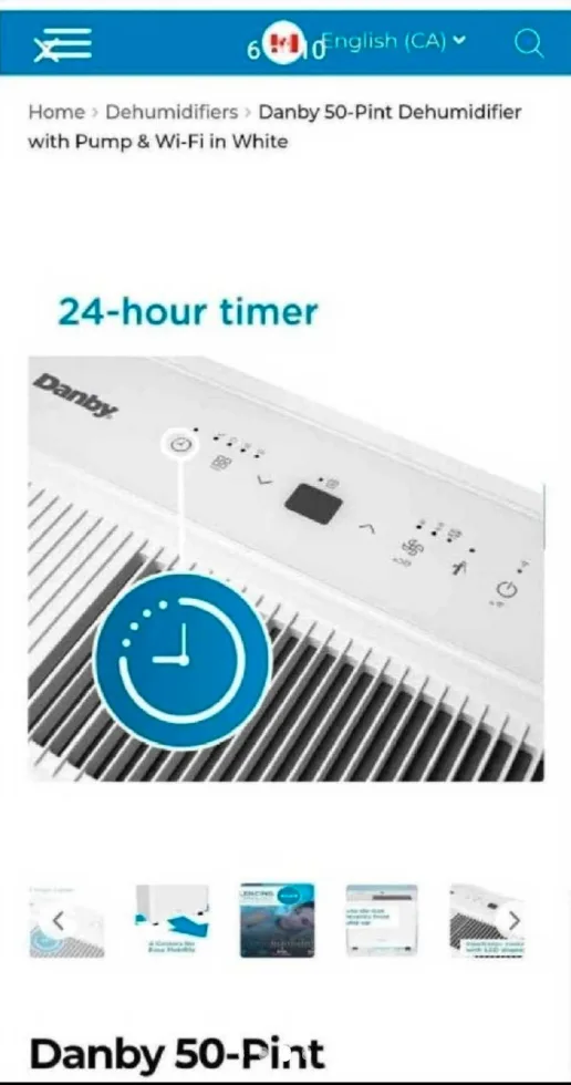 Danby 50-Pint Dehumidifier with Pump & Wi-Fi in White image indicator(6)
