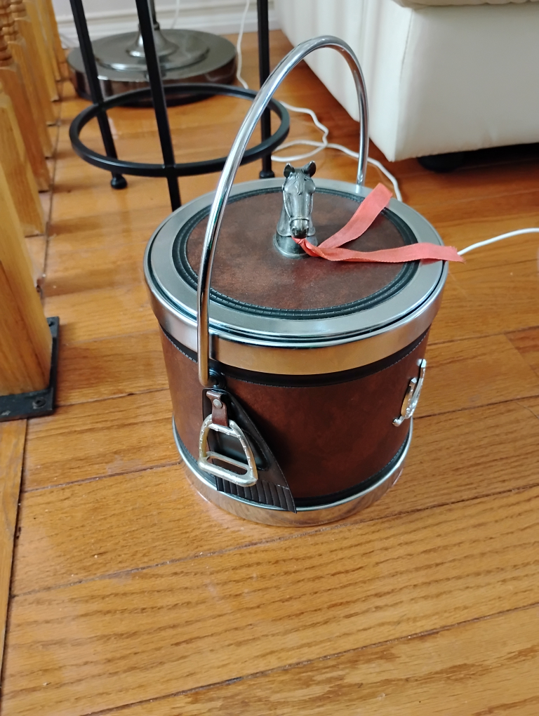 Vintage Horse Head Ice Bucket with Tongs - photo 2