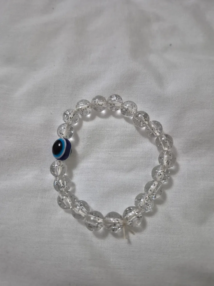 Evil Eye Beaded Bracelet - Clear thumbnail