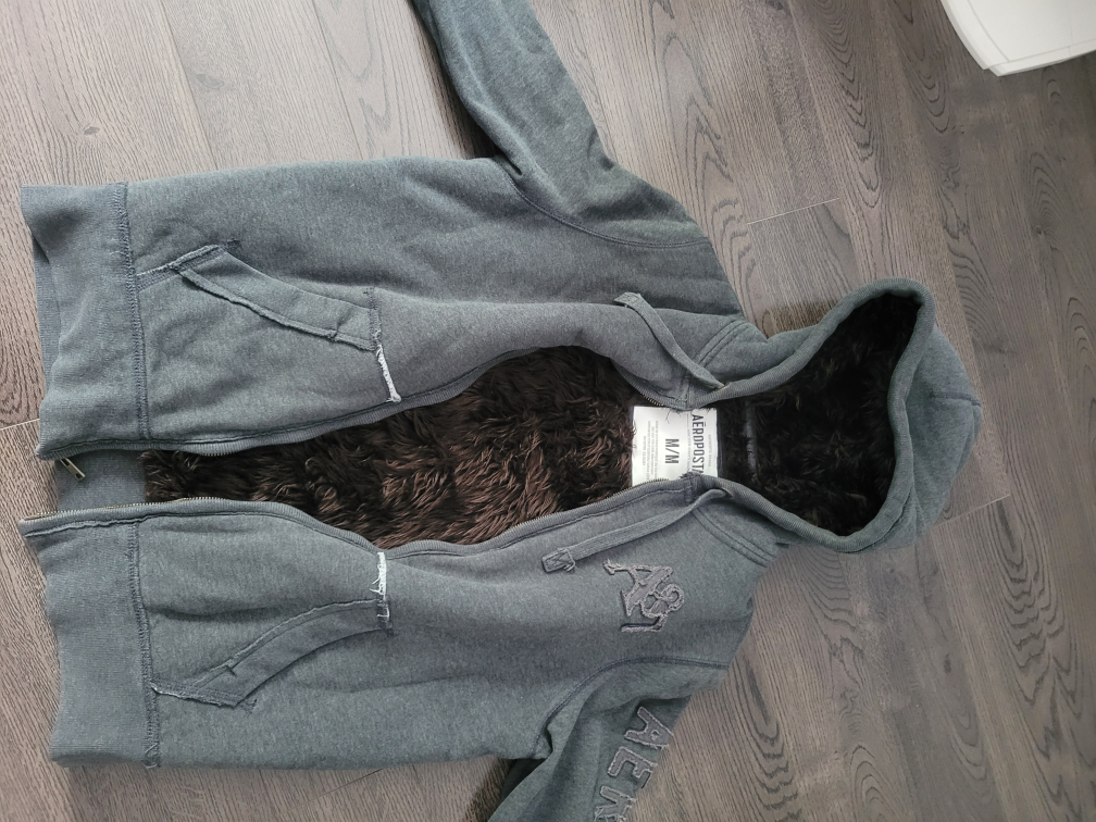Aeropostale Grey Fur Lined Hoodie