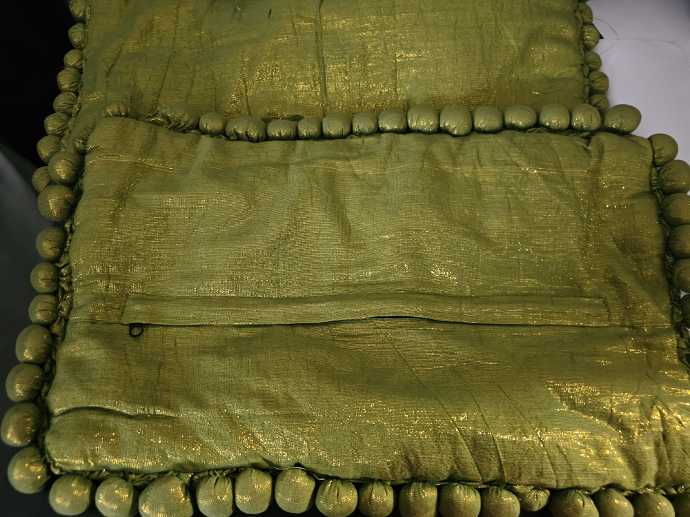 Decorative Green Pillow Covers with Pom-Poms - photo 3