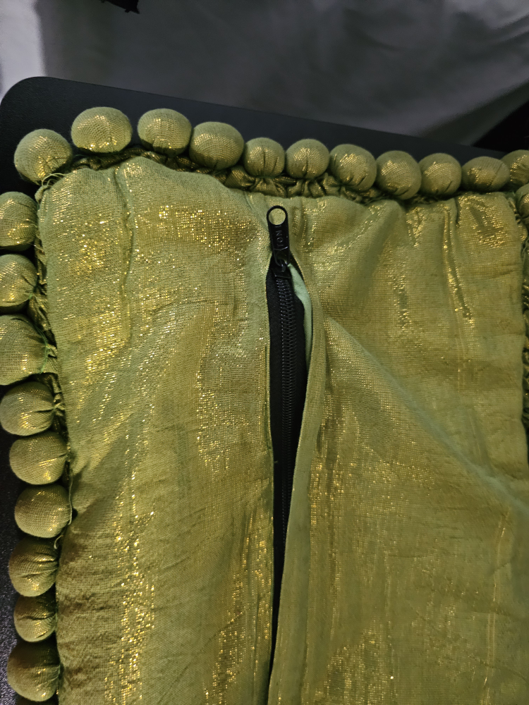 Decorative Green Pillow Covers with Pom-Poms - photo 4