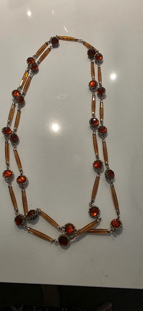 Vintage Amber Coloured Necklace image indicator(2)