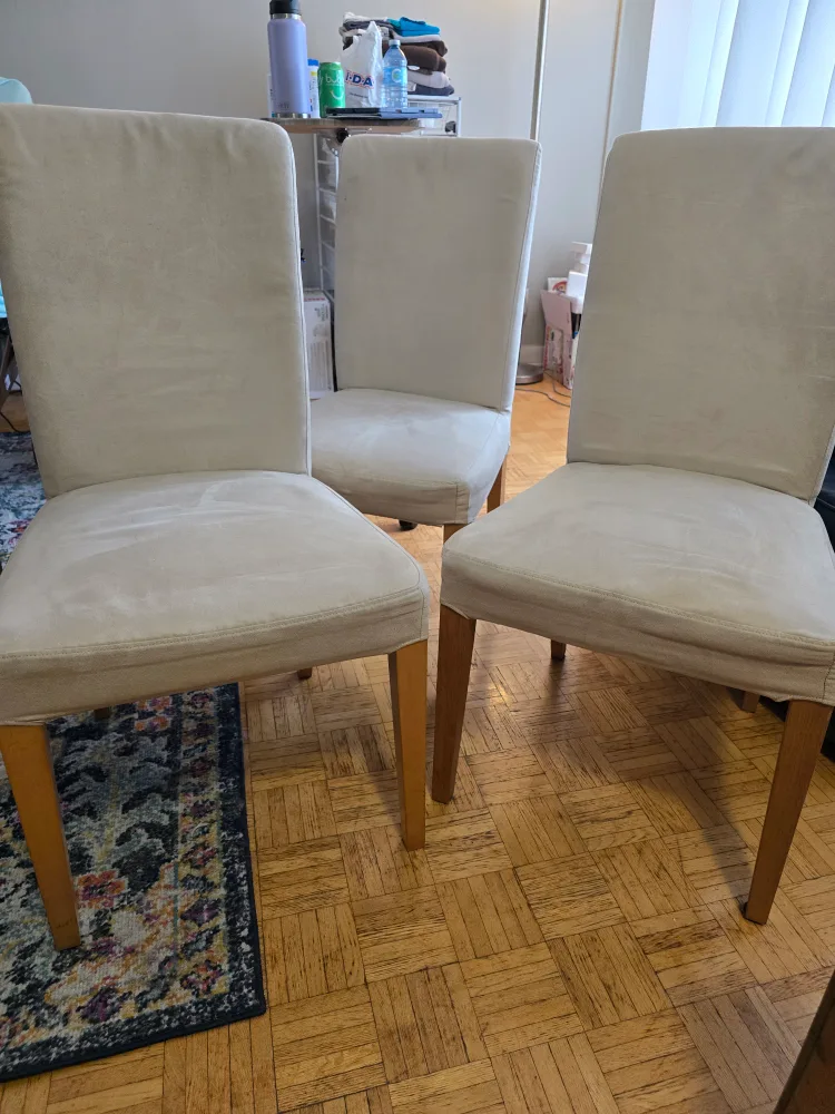 Set of 6 Dining Chairs - Beige Fabric-IKEA image indicator(2)