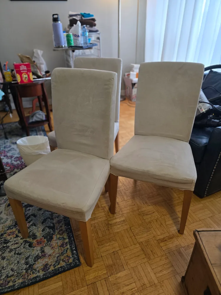 Set of 6 Dining Chairs - Beige Fabric-IKEA image indicator(3)