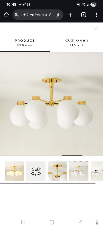 CB2 Marra 6-Light Ceiling Light - photo 2