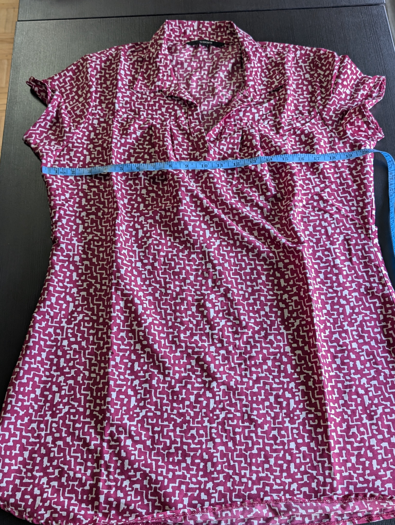 Purple-Wine Patterned tunic top  - Size L - photo 2