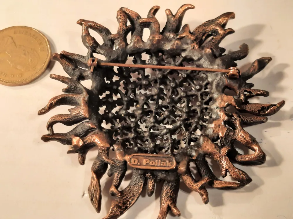 D. Pollak Sunflower Brooch Pin image indicator(4)