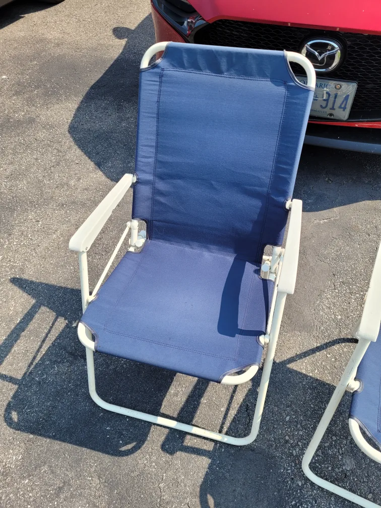 Blue & White Folding Beach Chair thumbnail