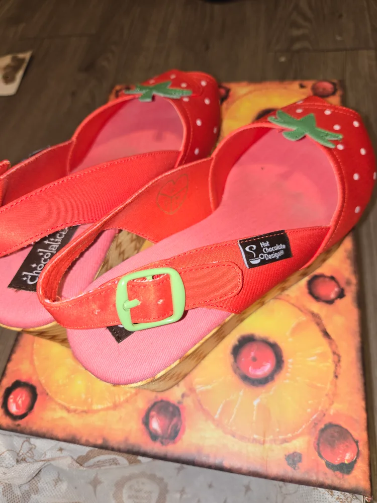 Hot Chocolate Design Chocolaticas Strawberry Wedge Shoes image indicator(6)
