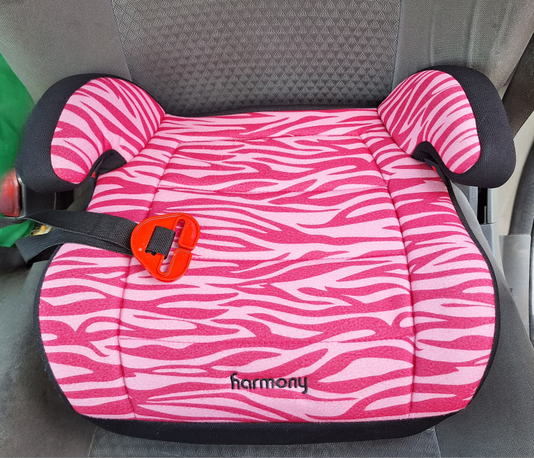 Harmony Booster Car Seat - Pink Zebra (Kit Cat Club rescue)