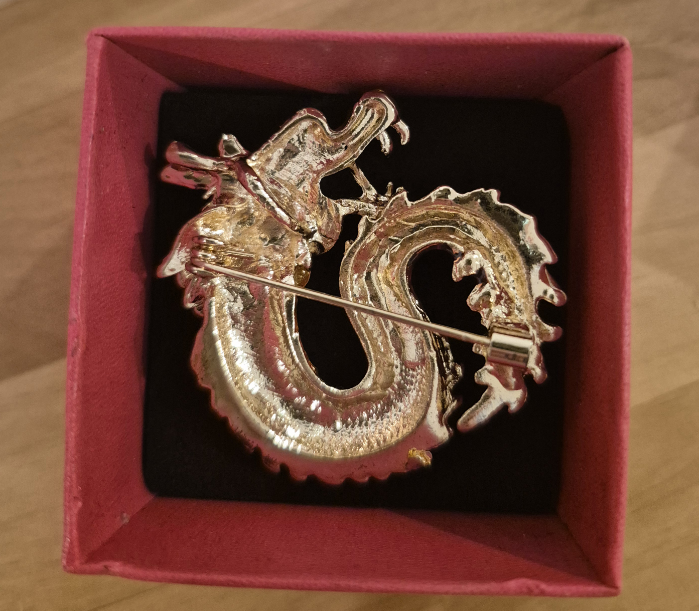 Metal Dragon Brooch Pin - Red/Gold - photo 2