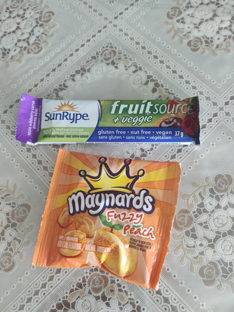 SunRype FruitSource + Veggie Bar & Maynard's Fuzzy Peach