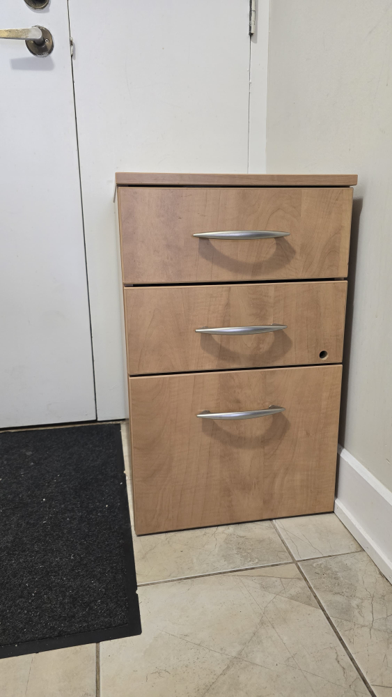 3-Drawer Filing Cabinet - Light Wood/ Side table - Oak color