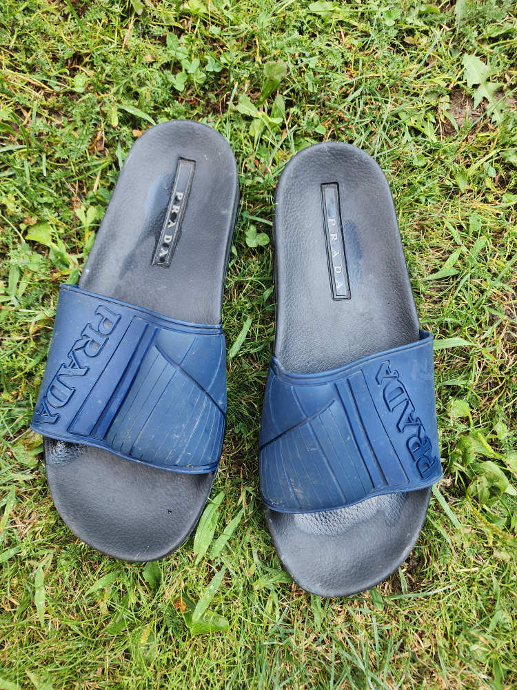 Prada Blue Slides Sandals - photo 3