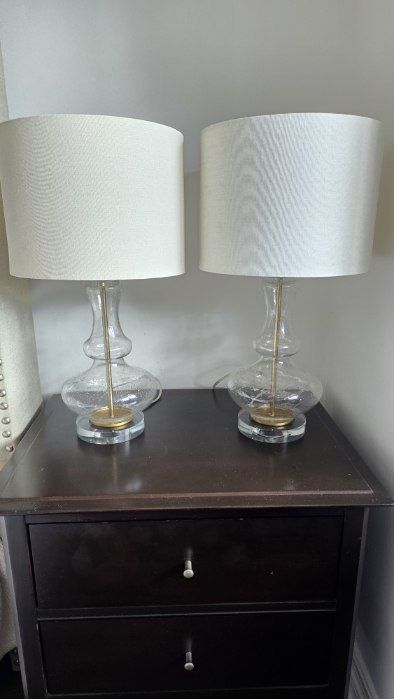Pair of Glass Table Lamps