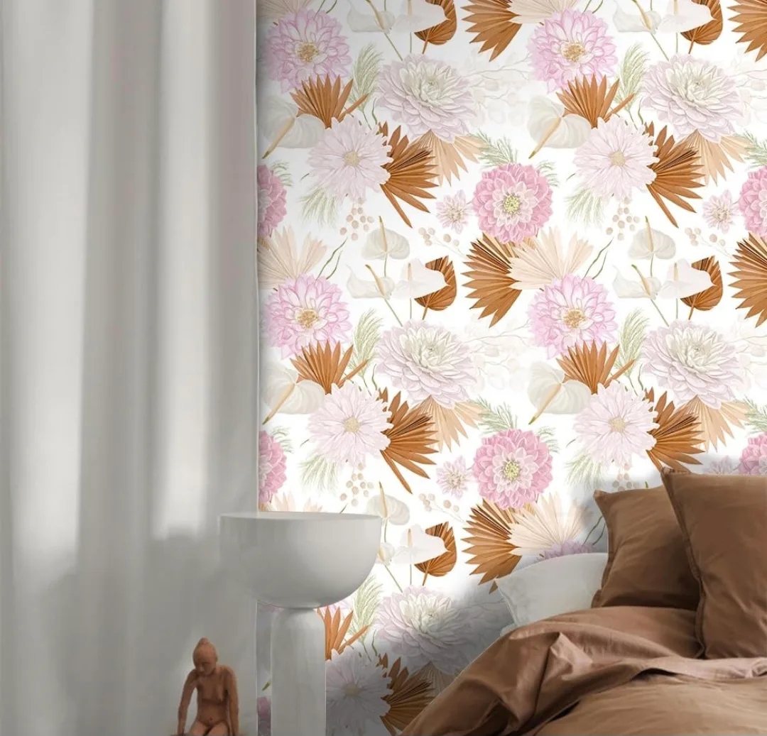 Colorful Floral Vinyl Peel and Stick, Removable Wallpaper image indicator(5)