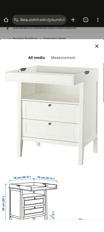 IKEA Sundvik Changing Table/Dresser 🧡 thumbnail