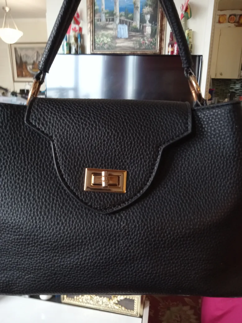 Black Faux Leather Handbag image indicator(7)