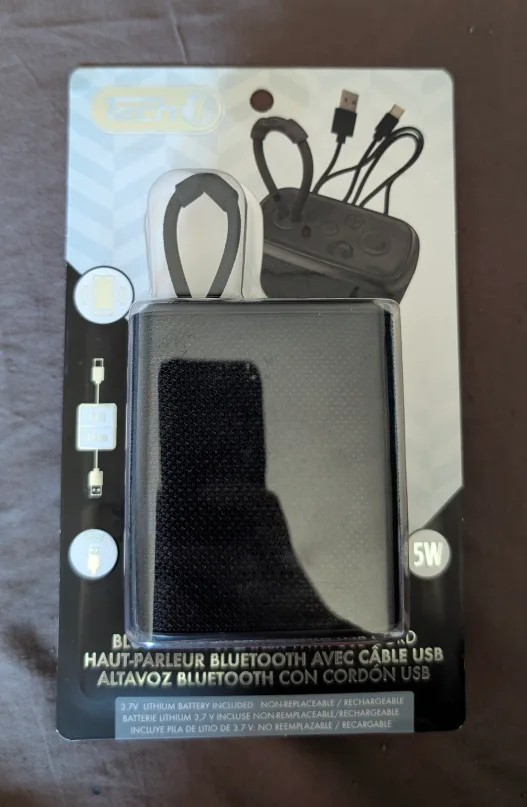 iTech1 Bluetooth Speaker with USB Cable - Black thumbnail