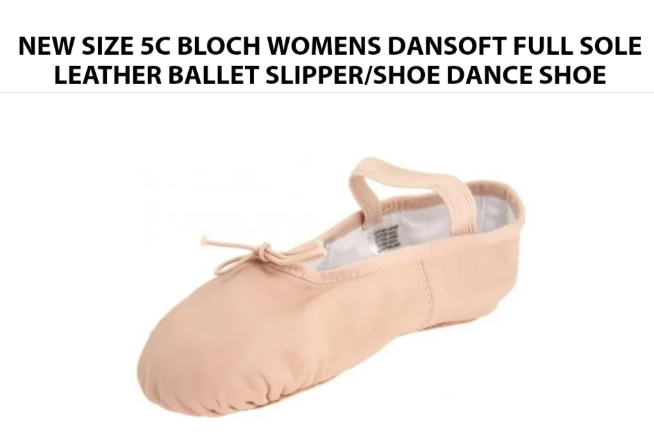 SIZE 5C Bloch Womens Dansoft Full Sole Leather Ballet Slippers thumbnail