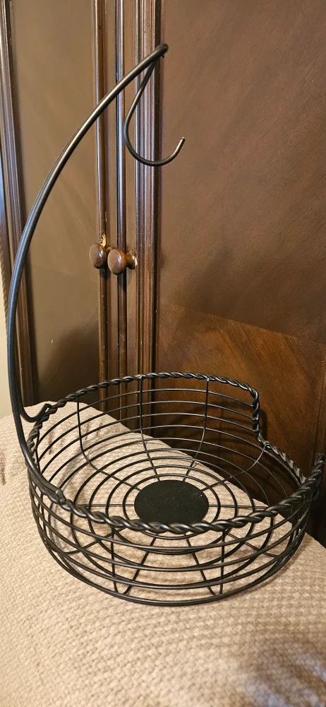 Black Metal Fruit Basket with Banana Hook
