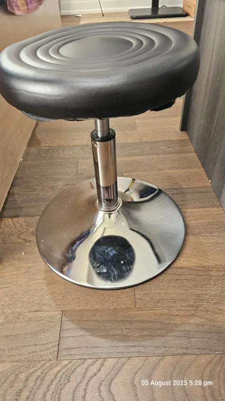 QiCheng&LYS Round Bar Stool - Black (2 Available) Brand New thumbnail