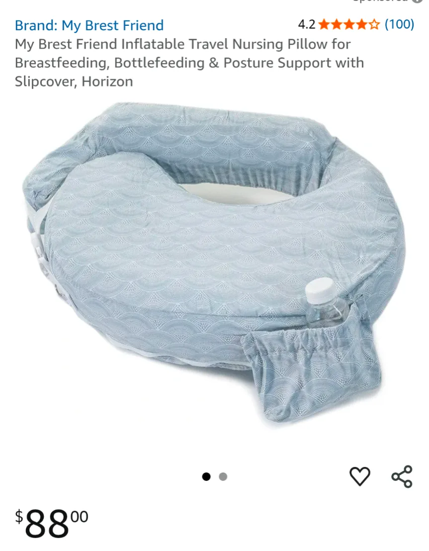 Nursing Pillow gray original price 90$ thumbnail