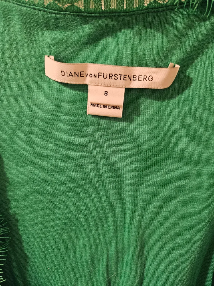 Vintage Diane von Furstenberg Green Lace Wrap Dress - Size 8 🧡 image indicator(2)