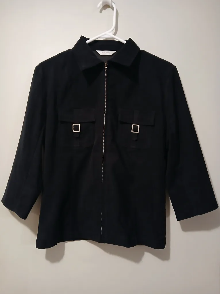 Sevradical black zip up jacket with 2 front pockets thumbnail