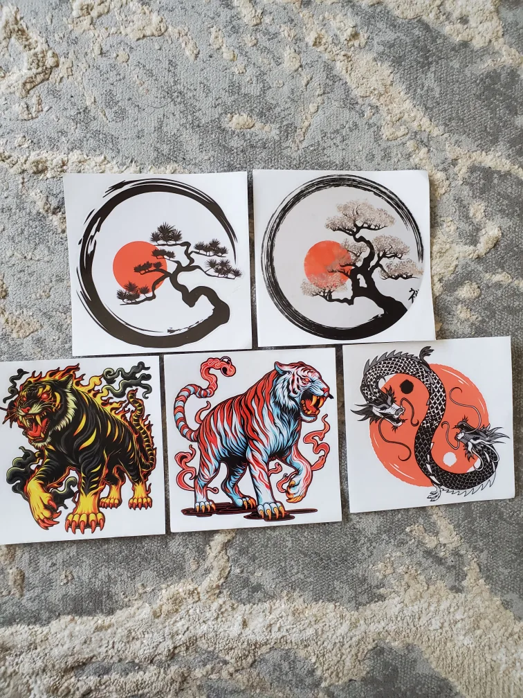 Japanese Style Samurai Geisha Vinyl Waterproof Stickers image indicator(6)