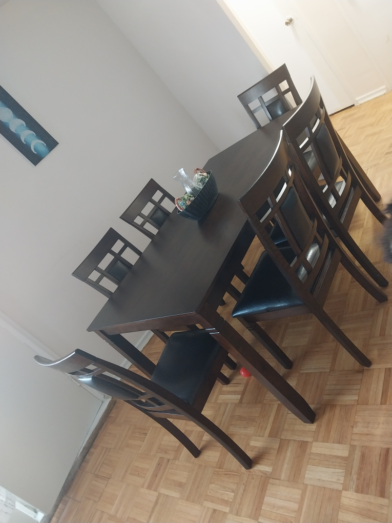 Moving Sale Dining Table with 6 Chairs - Dark Brown - photo 2