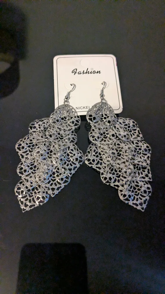 🧡 FREE  Silver Fashion Dangle Earrings #Freecycle thumbnail