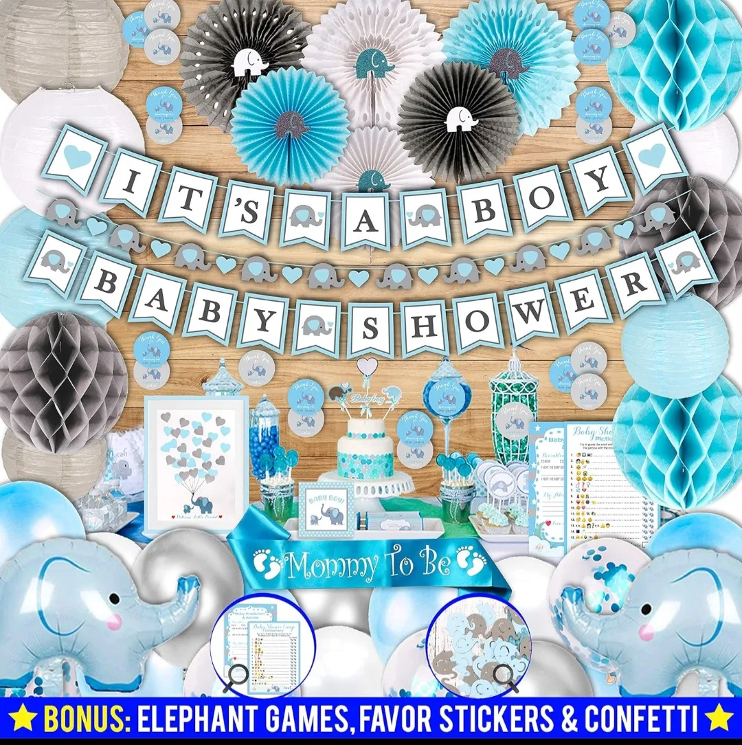 Elephant Baby Shower Decorations - It's a Boy! thumbnail