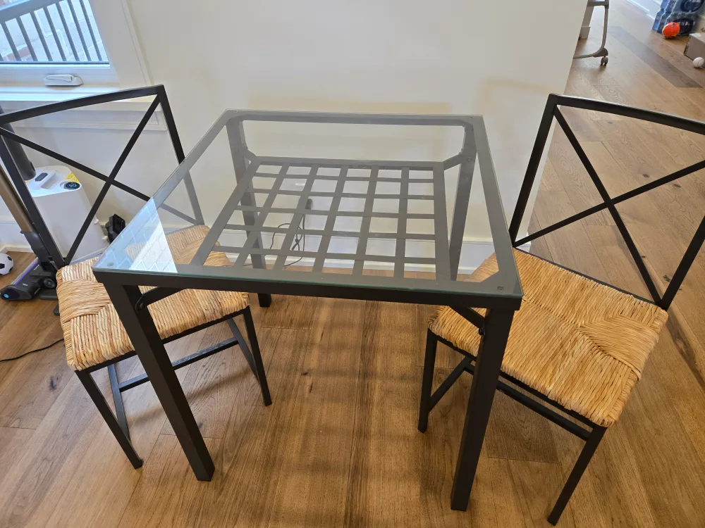 Glass Top Table with 2 Chairs image indicator(3)