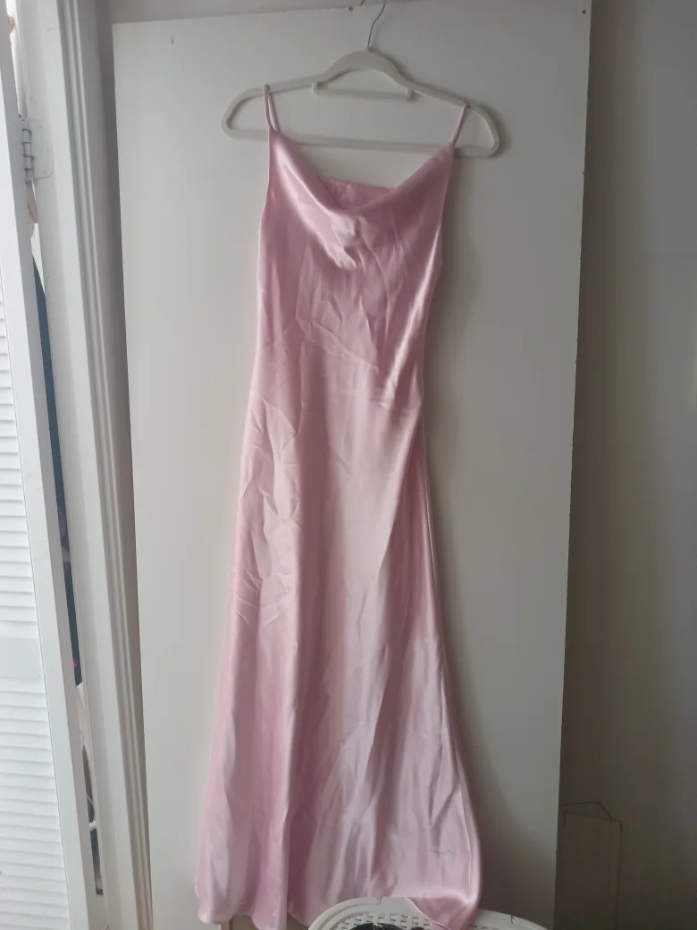 Pink Satin Slip Dress thumbnail