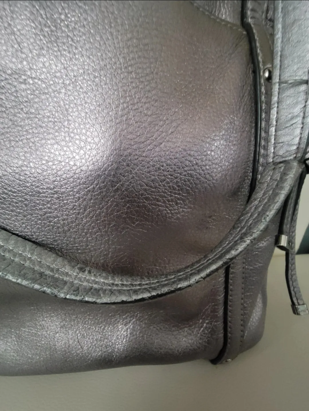 Coach Silver Leather Tote Bag image indicator(4)