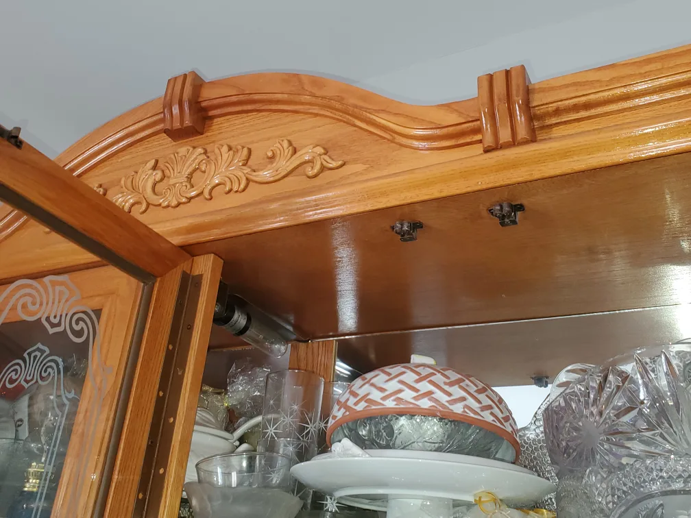 Solid Oak Wooden China Cabinet Hutch image indicator(10)