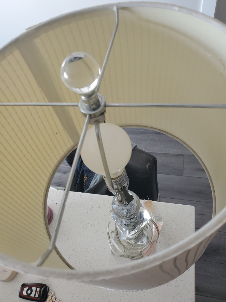 Crystal Table Lamp with White Shade - photo 2