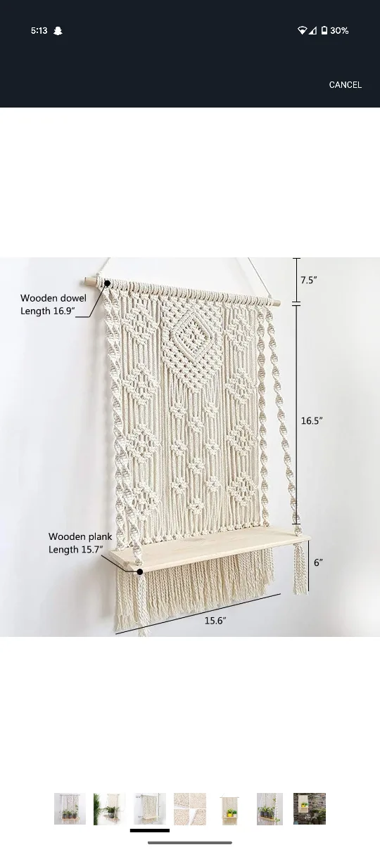 Macrame Wall Hanging Shelf image indicator(3)