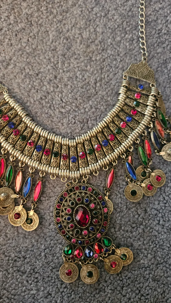 Bohemian Afghan Style Statement Necklace thumbnail