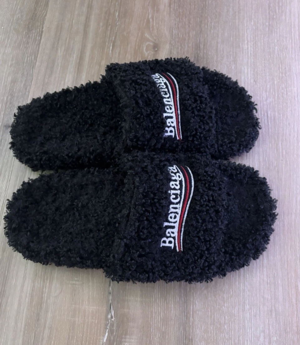 Balenciaga Fur Slides Size 44/10.5 - photo 2