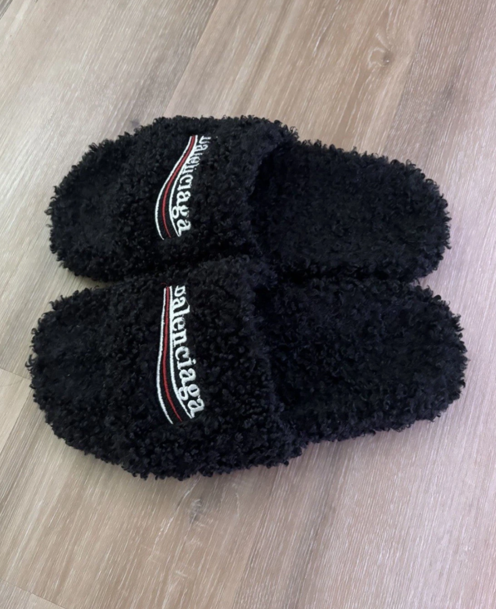Balenciaga Fur Slides Size 44/10.5 - photo 3